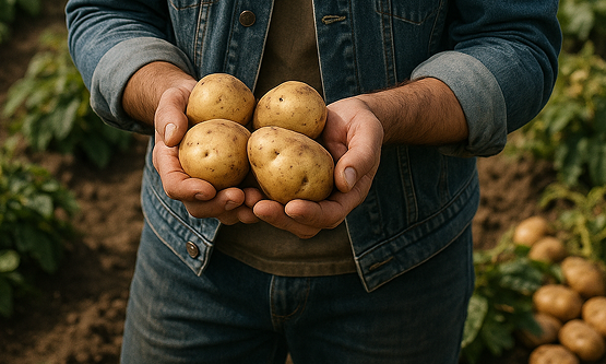 agriculteur qui cultive des princesse amandine